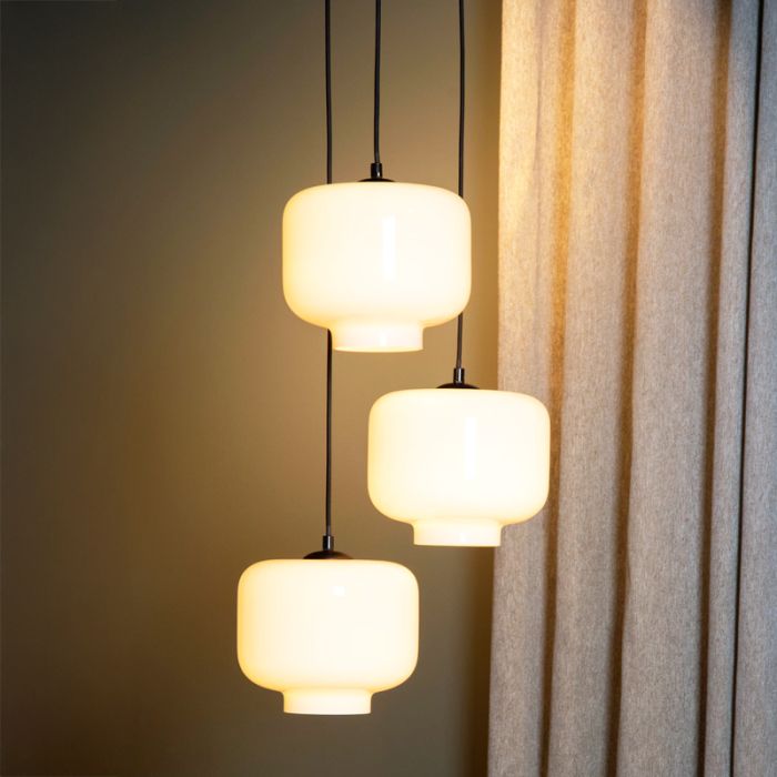 Hvid pendler lampe retro, Medine