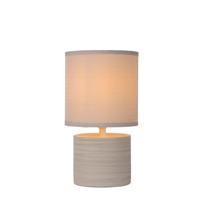 Keramik bordlampe grå, Greasby, med brytare