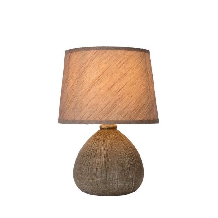 Keramik bordlampe brun, Ramzi, med brytare