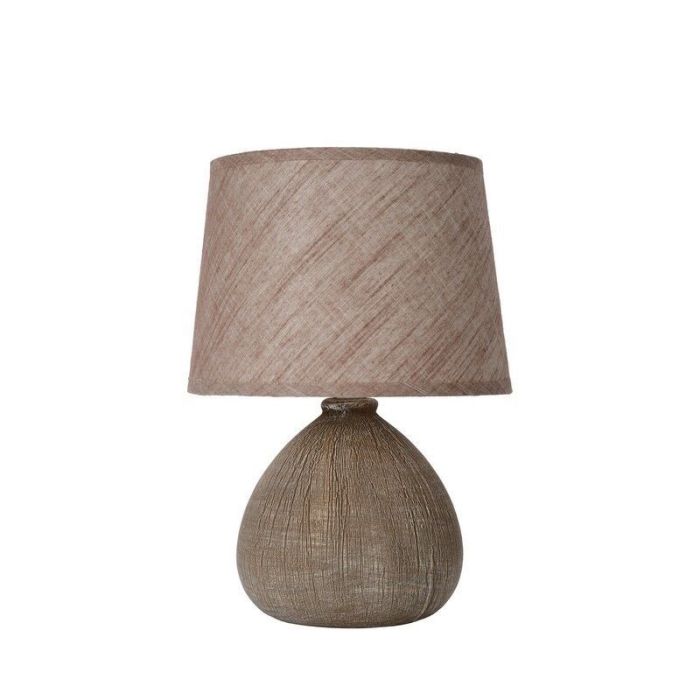 Keramik bordlampe brun, Ramzi, med brytare