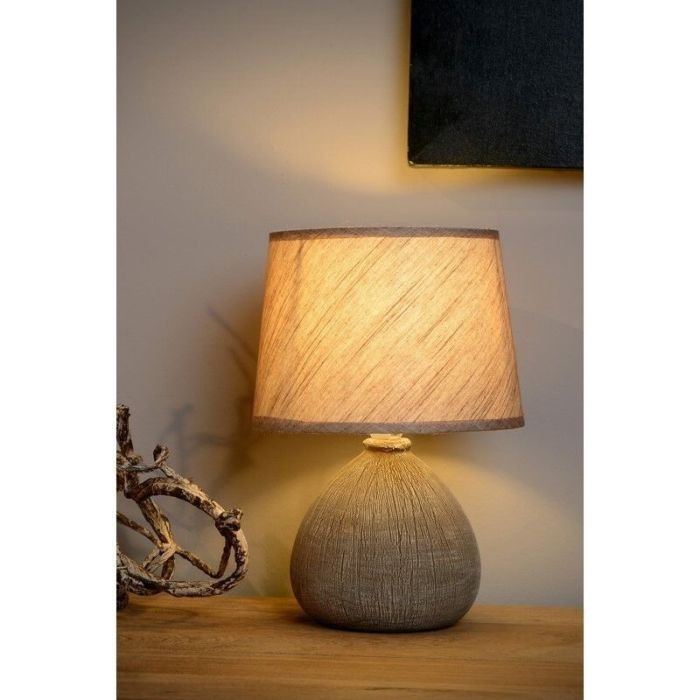 Keramik bordlampe brun, Ramzi, med brytare