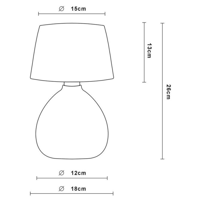 Keramik bordlampe brun, Ramzi, med brytare