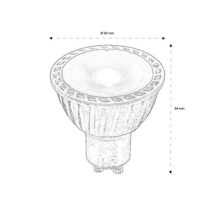 Sort GU10 LED pære, 5 Watt, dæmpbar