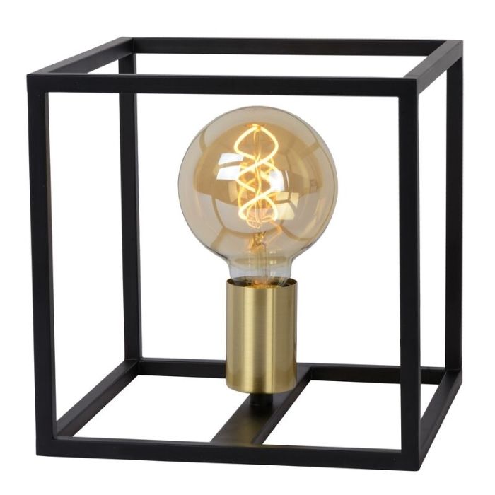 Guld bordlampe modern, Ruben, med brytare