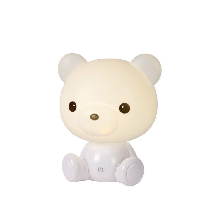 Hvid bordlampe til børneværelse, Dodo Bear, 3W, 3000K LED