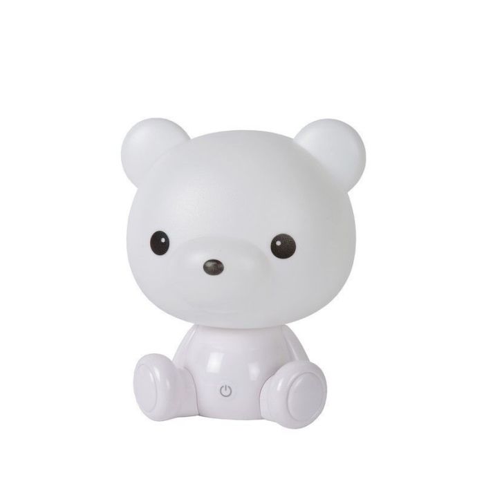 Hvid bordlampe til børneværelse, Dodo Bear, 3W, 3000K LED