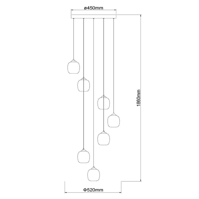 Grå pendler lampe modern, Tamino, 7W, 3000K LED