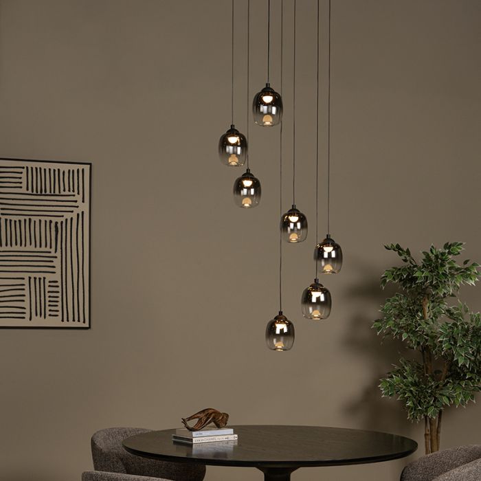 Grå pendler lampe modern, Tamino, 7W, 3000K LED