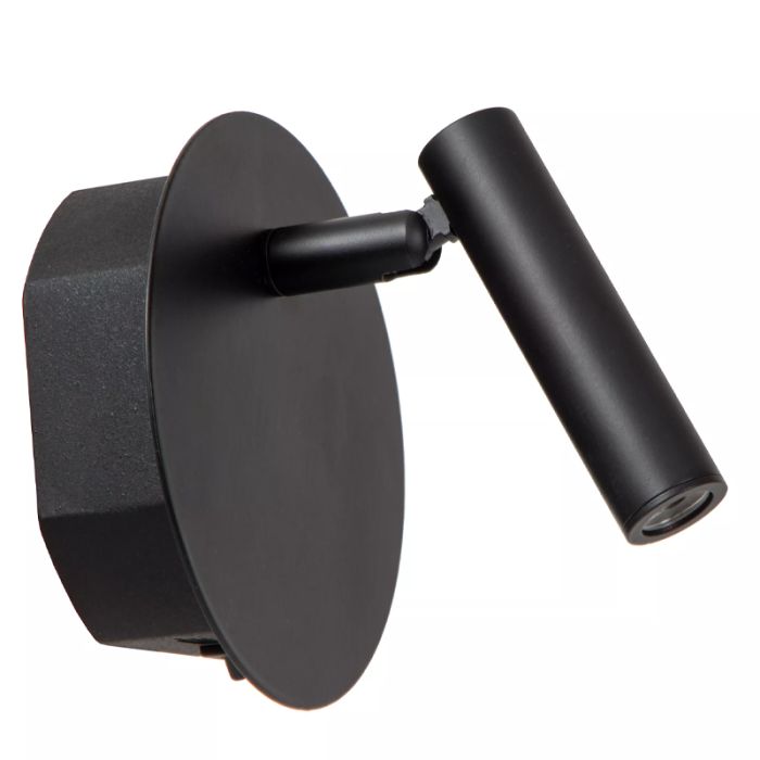 Sort sengelampe modern, Jolijn, 2W, 3000K LED, med brytare