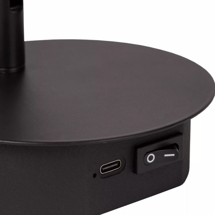 Sort sengelampe modern, Jolijn, 2W, 3000K LED, med brytare