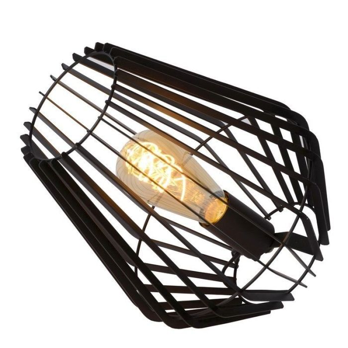 Sort bordlampe modern, Reda, med brytare