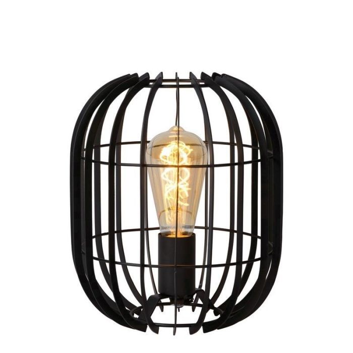 Sort bordlampe modern, Reda, med brytare