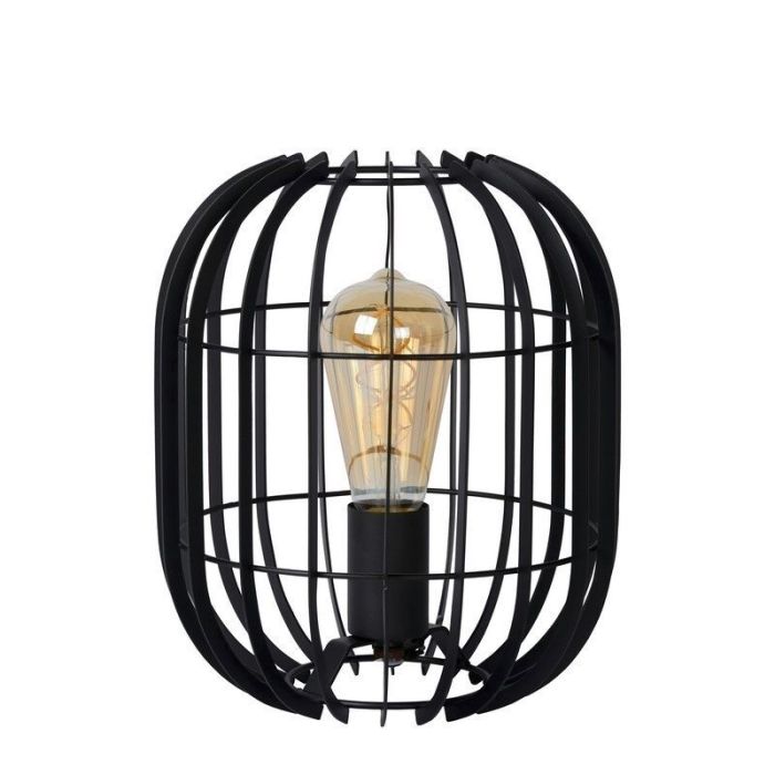 Sort bordlampe modern, Reda, med brytare