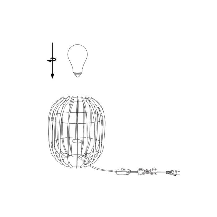 Sort bordlampe modern, Reda, med brytare