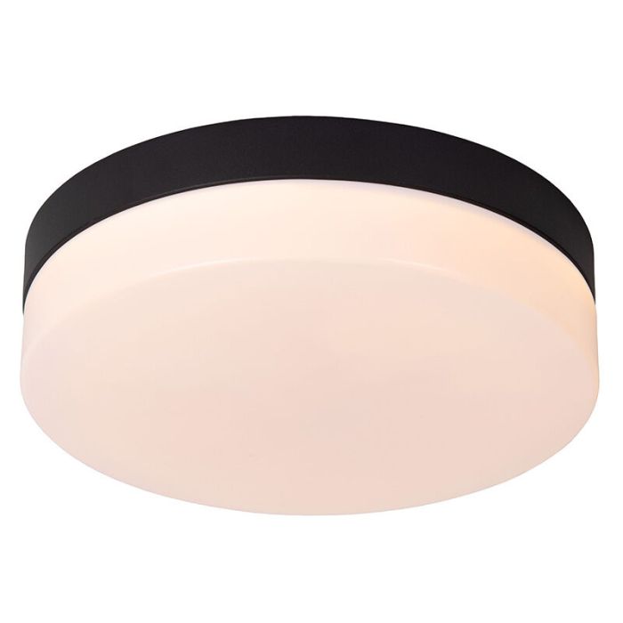 Sort loftlampe badeværelse plast, Biskit, 12W, 2700K LED, IP44