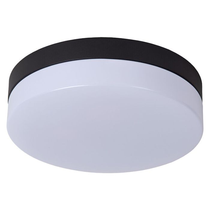 Sort loftlampe badeværelse plast, Biskit, 12W, 2700K LED, IP44