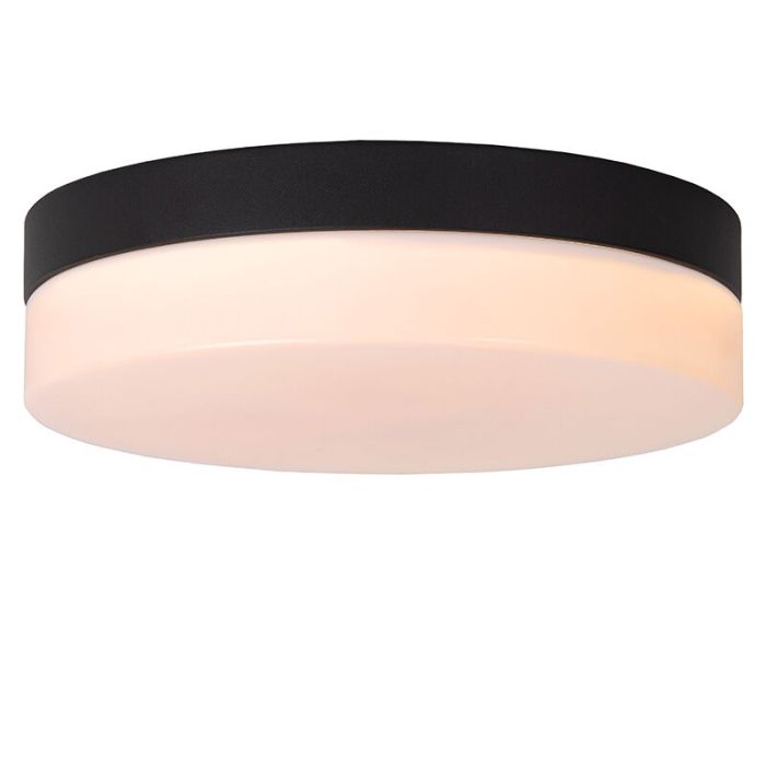 Sort loftlampe badeværelse plast, Biskit, 12W, 2700K LED, IP44
