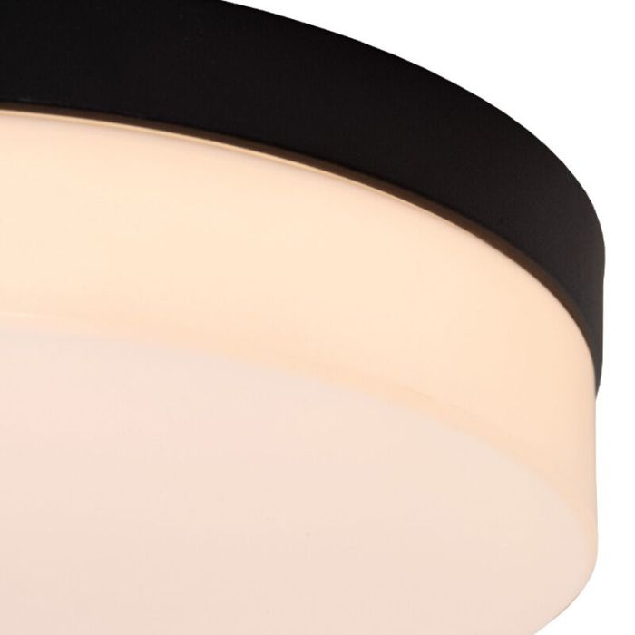Sort loftlampe badeværelse plast, Biskit, 12W, 2700K LED, IP44