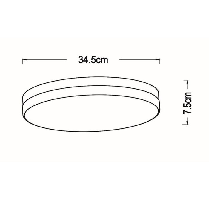 Hvid loftlampe badeværelse plast, Biskit, 24W, 2700K LED, IP44
