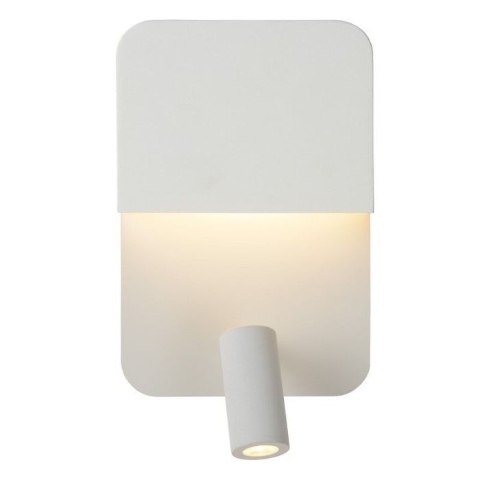 Hvid væglampe modern, Boxer, 5W, 3000K LED, med brytare