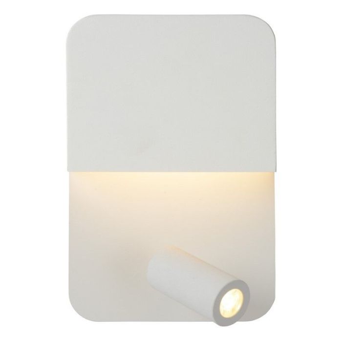 Hvid væglampe modern, Boxer, 5W, 3000K LED, med brytare