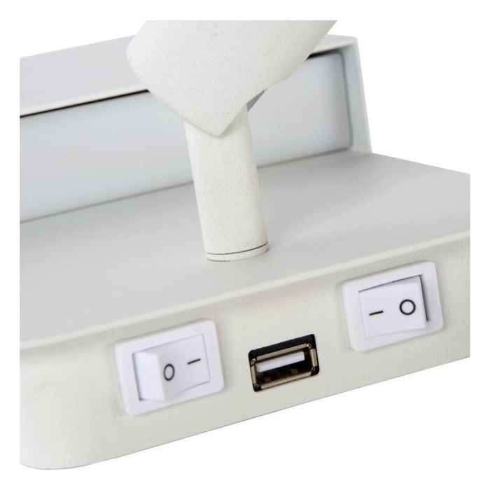 Hvid væglampe modern, Boxer, 5W, 3000K LED, med brytare