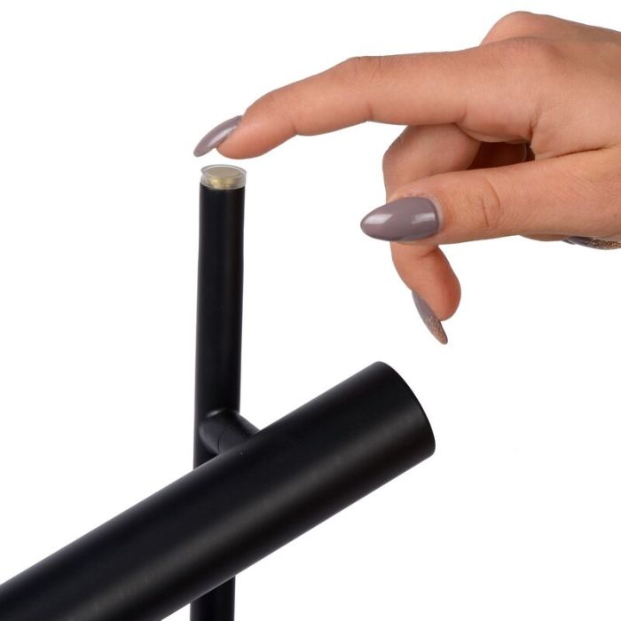 Sort læselampe gulv modern, Philon, 4,5W, 3000K LED, med beröringsdimmer