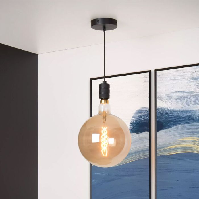 Sort pendel lampe spisebord klassisk, Jova