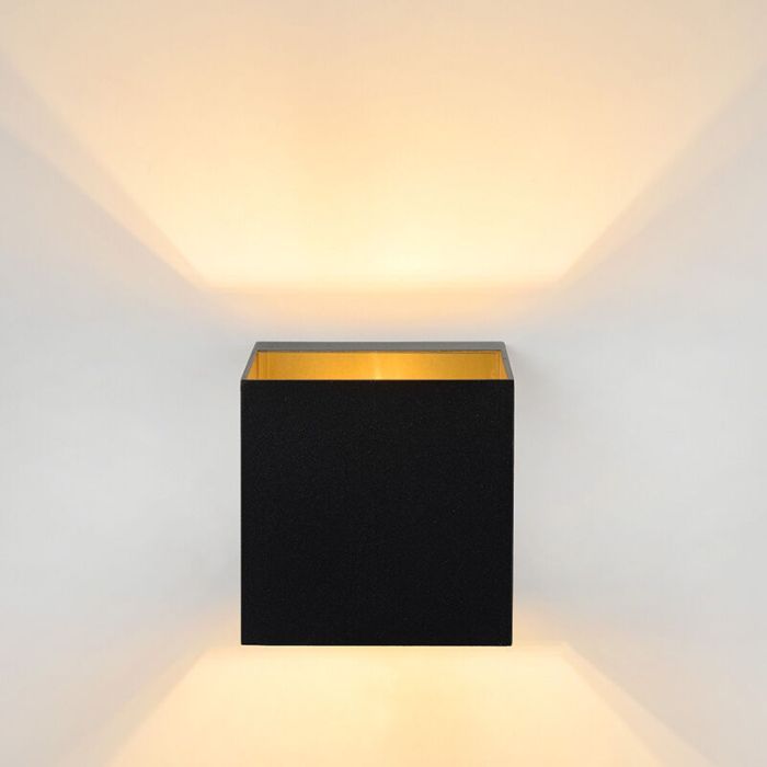 Guld væglampe modern, Devi