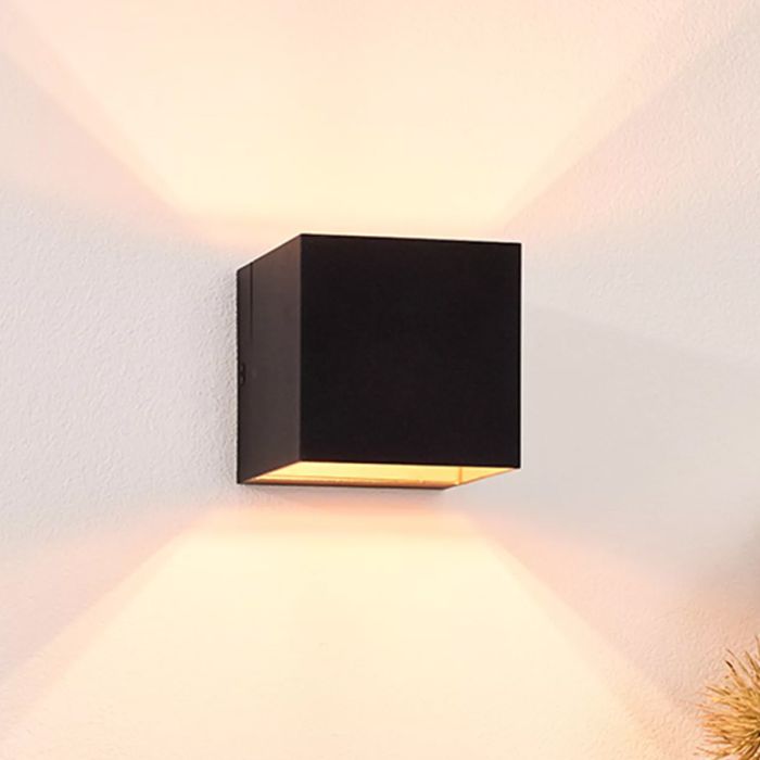 Guld væglampe modern, Devi