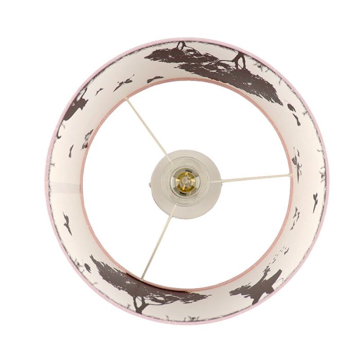 Stof loftlampe til børneværelse lyserød, Butterfly