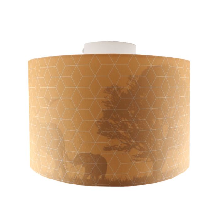 Stof loftlampe til børneværelse orange, Safari
