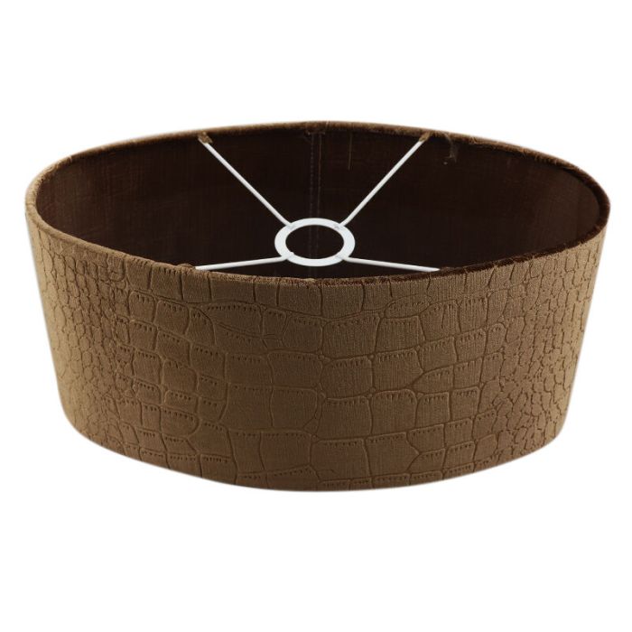 40 cm oval fløjl lampeskærm brun krokodille stof, Emilius