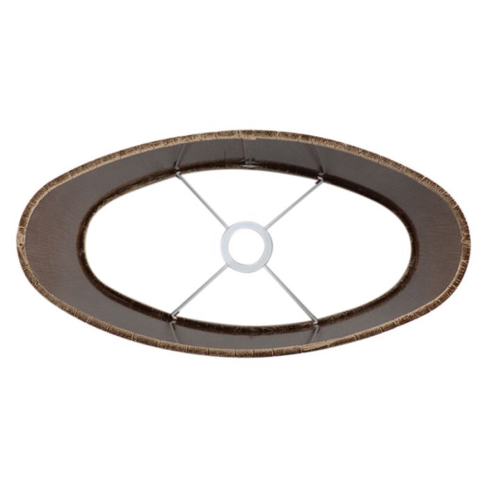 40 cm oval fløjl lampeskærm brun krokodille stof, Emilius