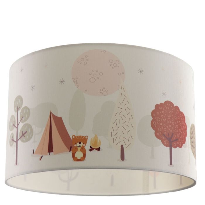 Stof loftlampe til børneværelse hvid, Forest life