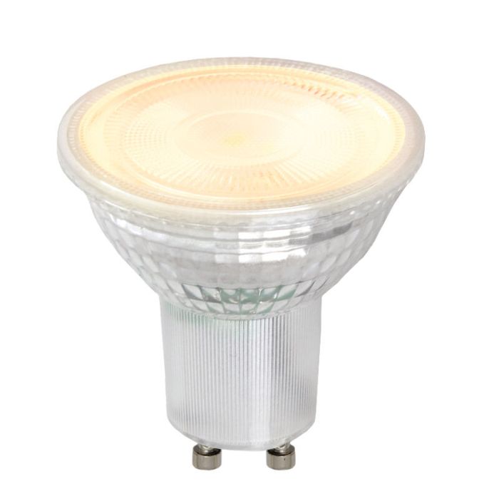 Dæmpbar gennemsigtig GU10 LED pære Antonie, 5w, varm hvid
