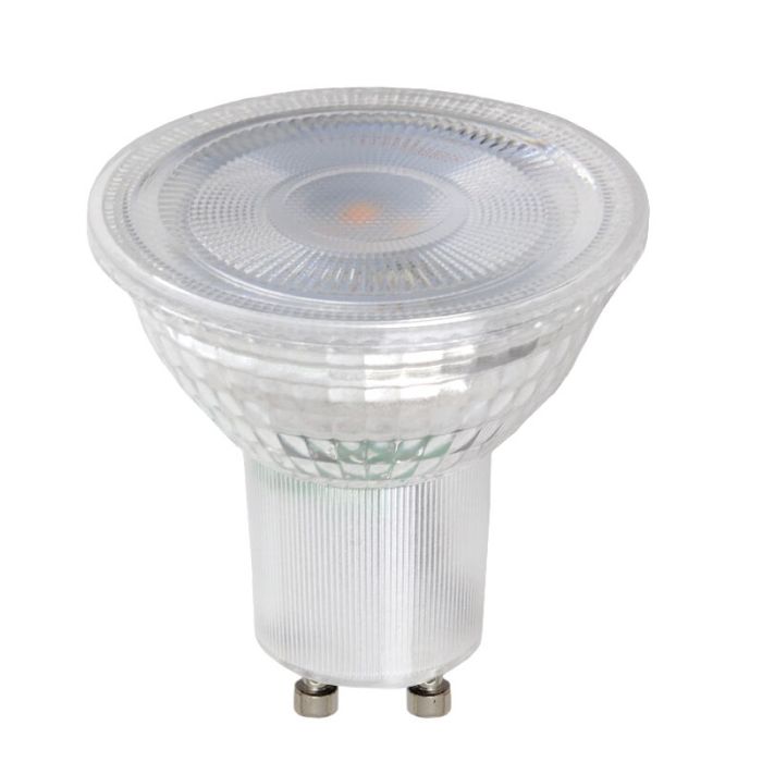 Dæmpbar gennemsigtig GU10 LED pære Antonie, 5w, varm hvid