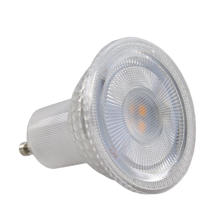 Dæmpbar gennemsigtig GU10 LED pære Antonie, 5w, varm hvid
