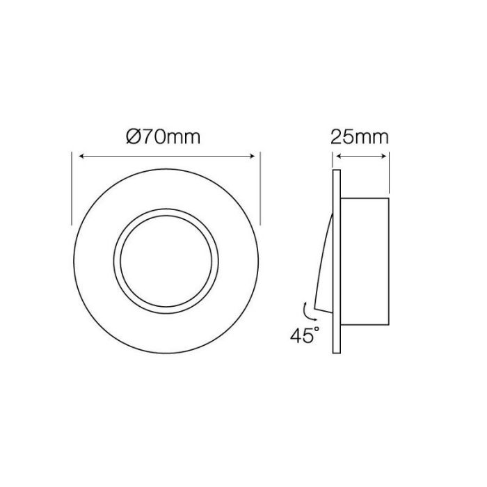 Sølv modern mini indbygningsspot aluminium, Bori