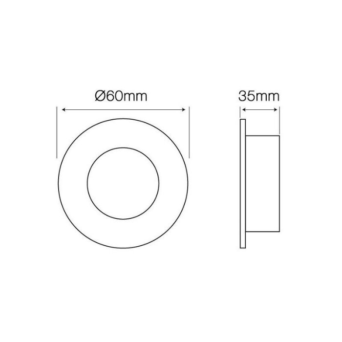 Hvid modern mini indbygningsspot aluminium, Rosi