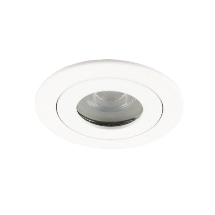 Hvid modern indbygningsspot badeværelse aluminium, Dorx, IP44