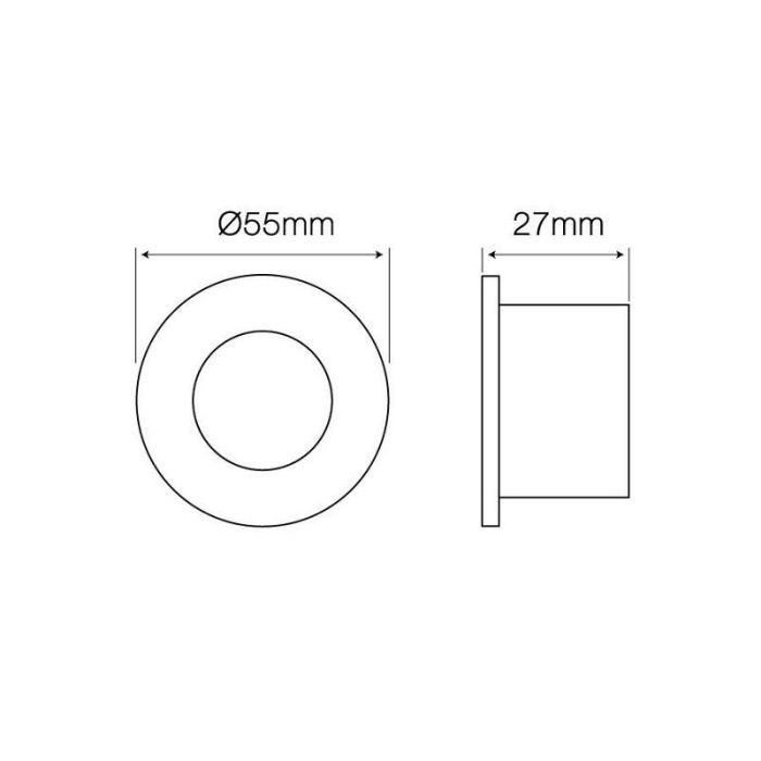 Hvid modern indbygningsspot badeværelse aluminium, Dorx, IP44