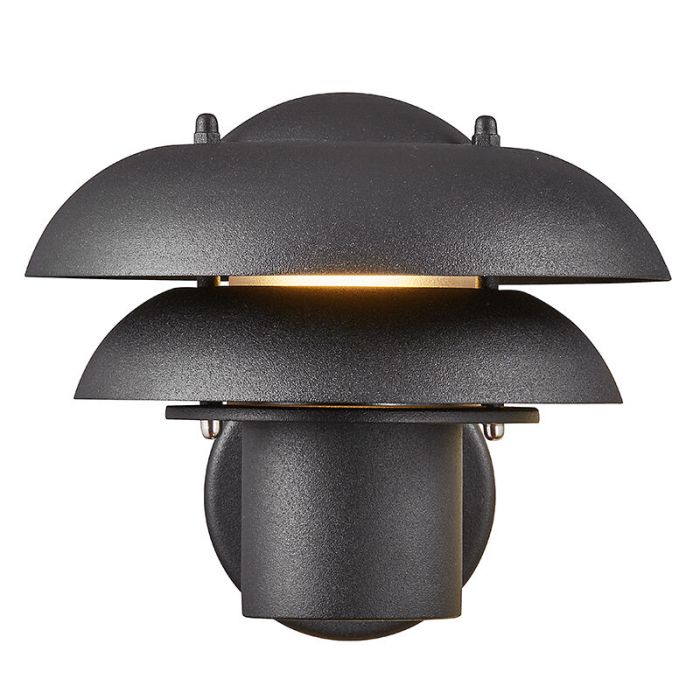 Sort udendørslampe modern, Kurnos, IP54