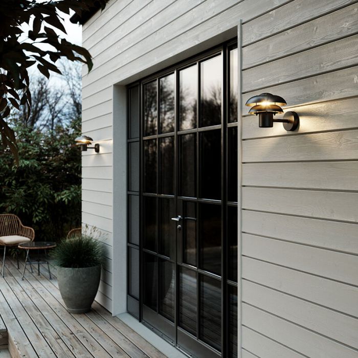 Sort udendørslampe modern, Kurnos, IP54