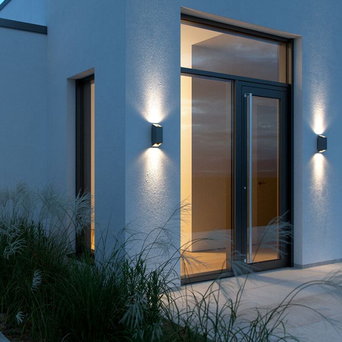 Antracit udendørslampe modern, Nico, IP54