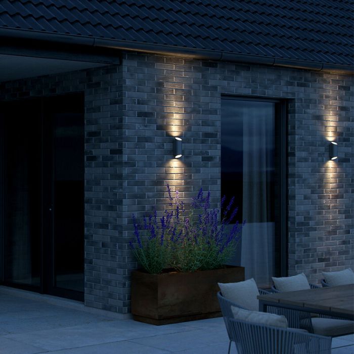 Antracit udendørslampe modern, Nico, IP54