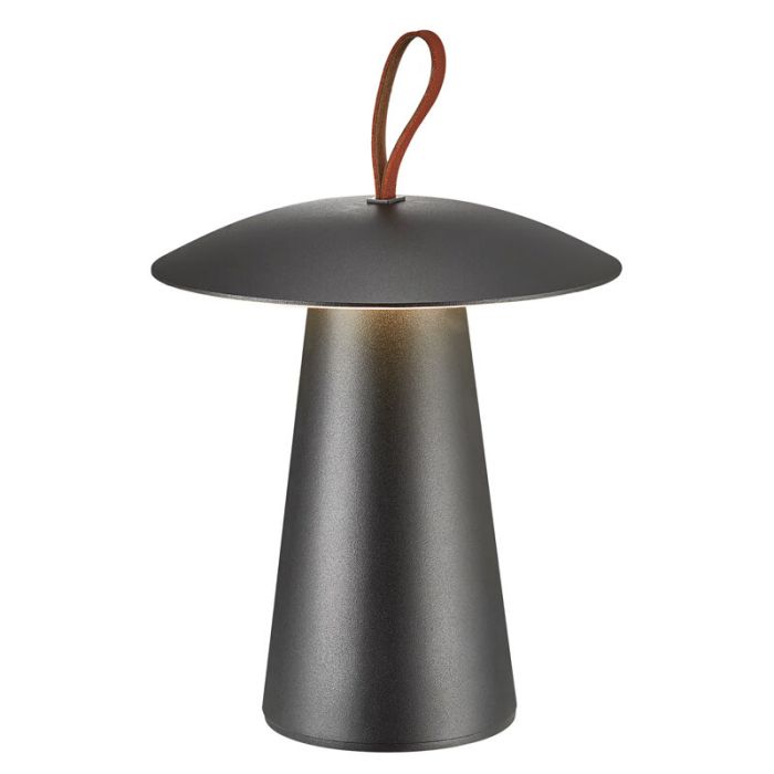 Sort genopladelige bordlampe modern, Ara, 2W, 3000K LED, IP54, med brytare