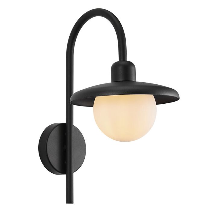 Sort udendørslampe klassisk, Berlo, IP44