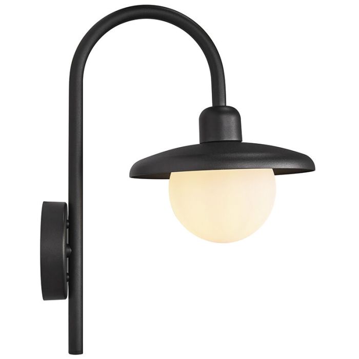Sort udendørslampe klassisk, Berlo, IP44