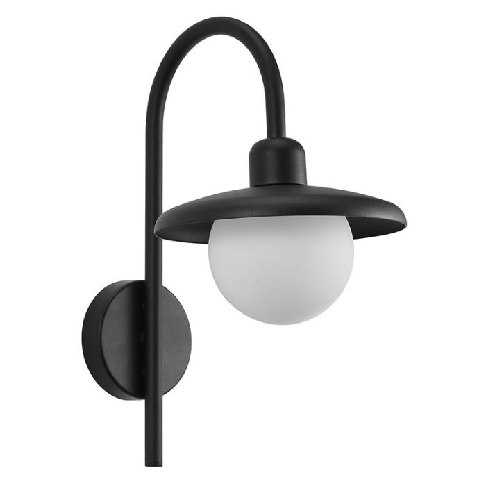 Sort udendørslampe klassisk, Berlo, IP44